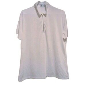 Callaway Golf Women’s Performance 1/4 Zip Polo Shirt White Short Sleeve Size XL
